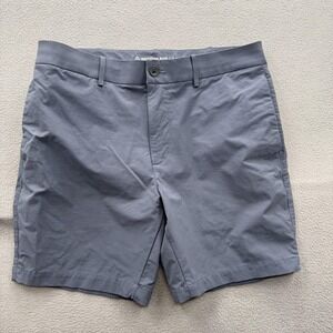 Western Rise Shorts Mens 34 Blue Chino Nylon Stretch 8 Inseam Travel Casual